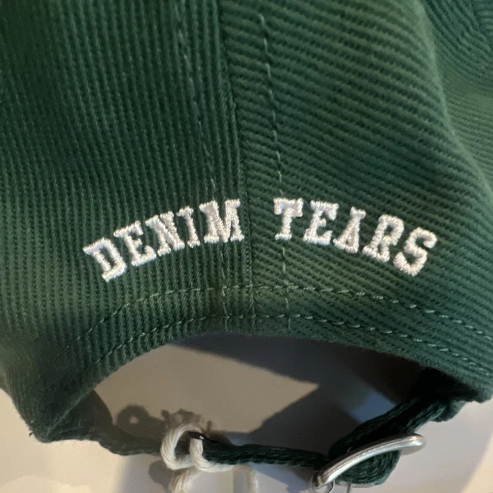 Denim Tears Green Adjustable College Baseball Cap Men One Size Casual Solid